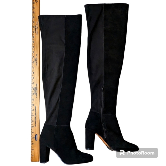 Vince Camuto OTK Boots Women's Size 8 Black Selial Suede Tall Dressy Heels - Picture 10 of 11